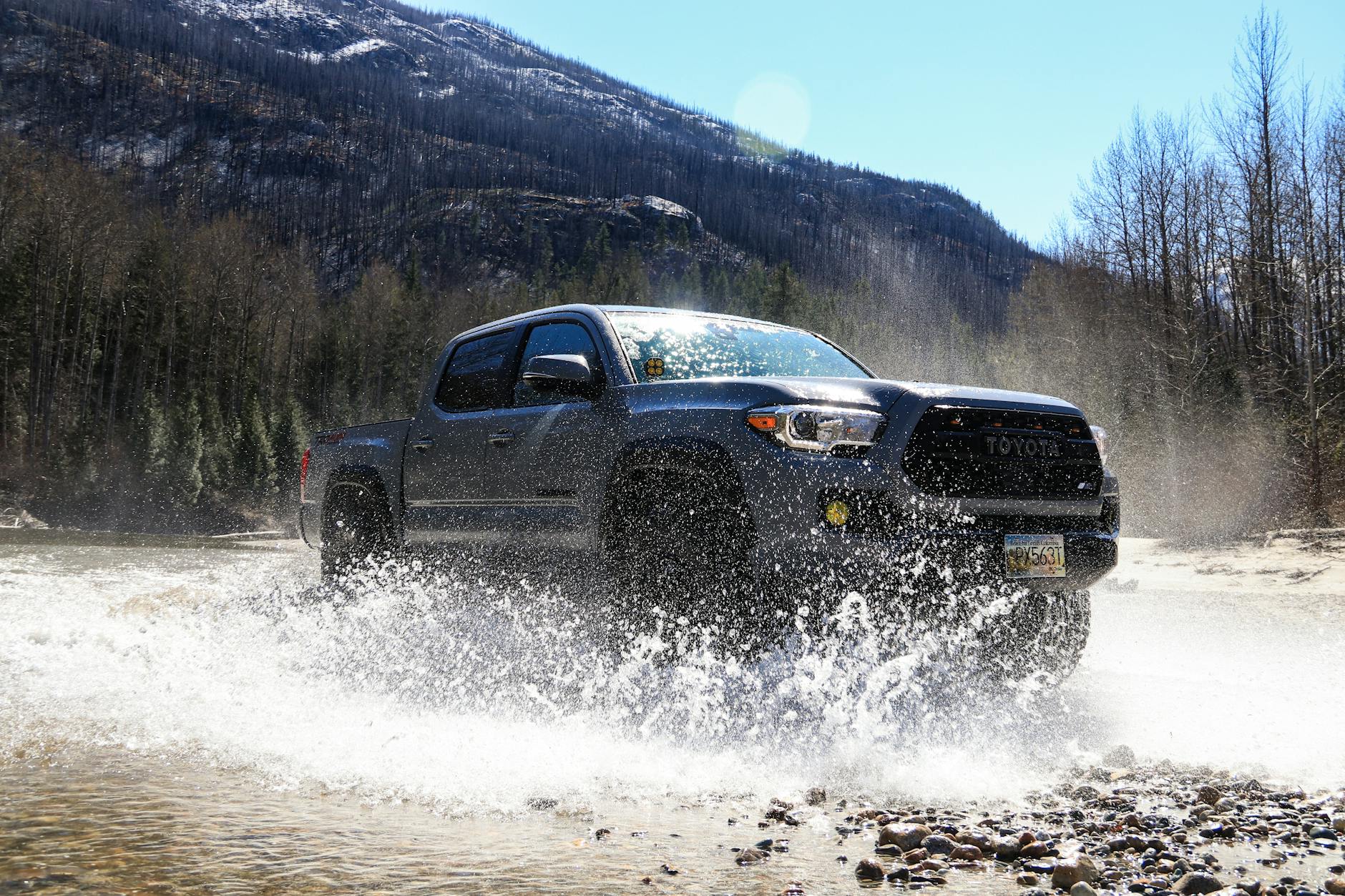 Toyota Tacoma driving through water